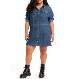Levi's Women's Plus Size Ellie Denim Dress Blue Size 2X Blue MSRP $70